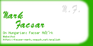 mark facsar business card